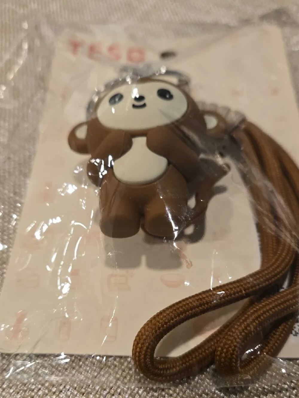 TESO Life Monkey PVC Rubber w/Corded Tassel Bag Charm/Key Chain NIB 6.5